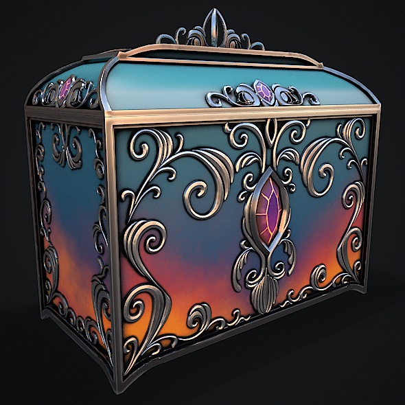 Fantasy Chest Stylized Game Ready 3d Model