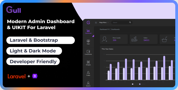 Gull -  Laravel  Admin Dashboard Template