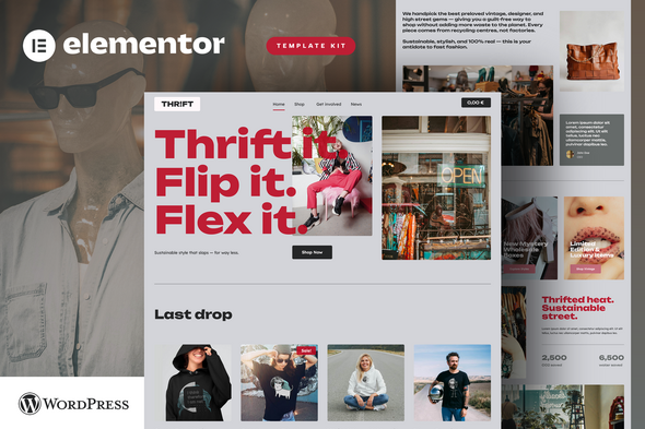 Thrift - Vintage & Second Hand Shop Elementor Pro Template Kit