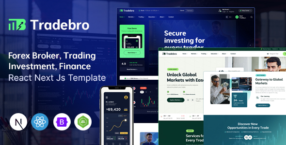 TradeBro - Forex Broker & Trading React Next Js Template