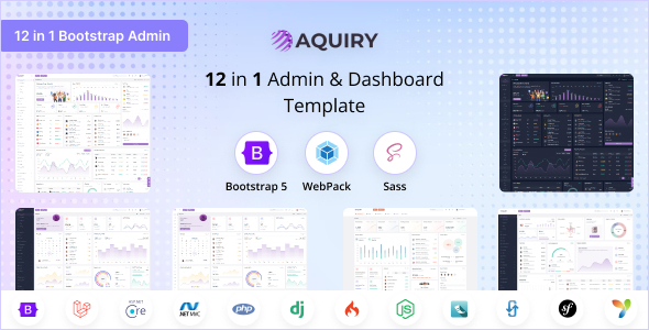 Aquiry - Admin & Dashboard Template