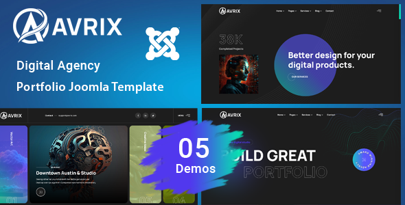 Avrix - Digital Agency Portfolio Joomla Template