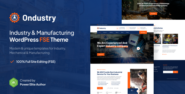 Ondustry – Industry & Manufacturing Gutenverse FSE WordPress Theme