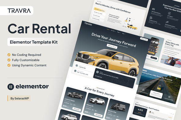 Travra - Car Rental Elementor Pro Template Kit