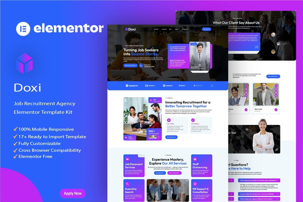 Doxi - Job Recruitment Agency Elementor Template Kit
