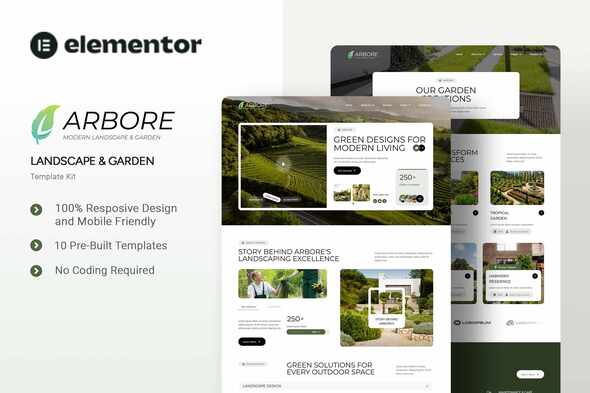 Arbore - Landscape & Garden Elementor Template Kit