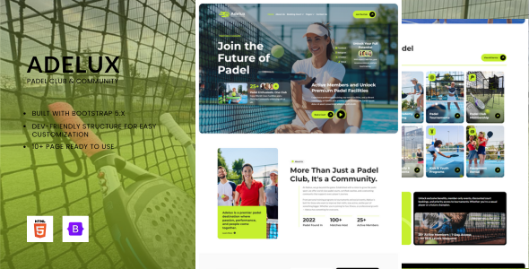 Adelux - Padel Club & Community HTML Bootstrap Template