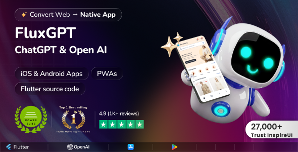 FluxGPT - Powerful ChatGPT, OpenAI Writing Assistant & Image Generator - Flutter Full App