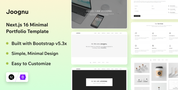 Joognu - Next.js 16 Minimal Portfolio Template