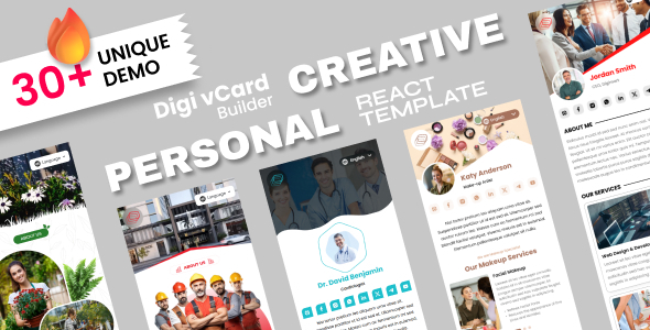 Creative Agency & Personal Portfolio Digital Card React Template - Digi vCard