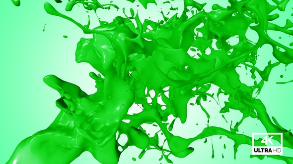 Green Paint Jet Stream Splash V1