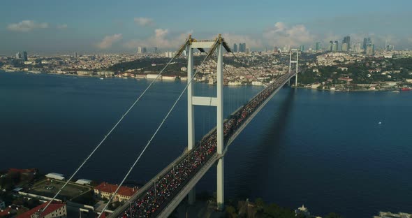 Istanbul Bosphorus Bridge Eurasia Marathon Aerial View 20