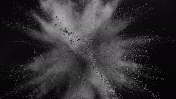 Ultra Slowmotion Shot of Powder Explosion Isolated on Black Background