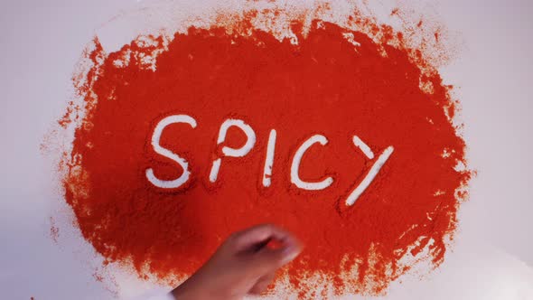 Hand Writes On Chilli Spicy