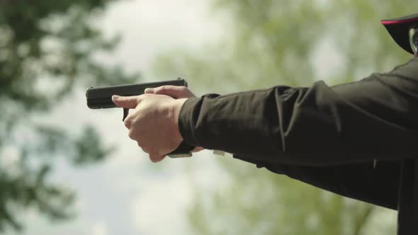 Close-up Shot of a Pistol