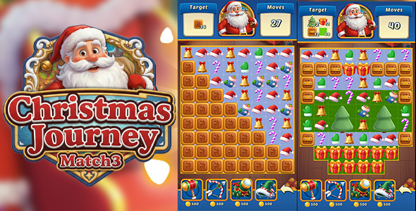 Christmas Journey: Match3 Puzzle - HTML5 Game - Construct 3 - C3P