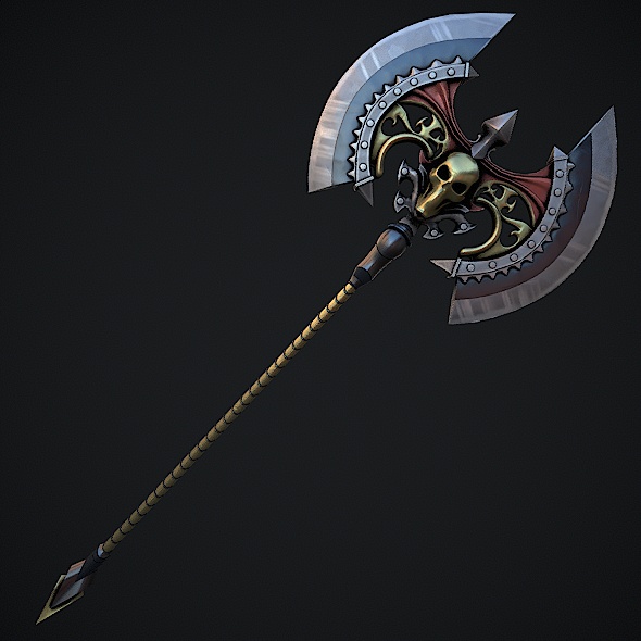 Fantasy Axe 1 Stylized Game Ready 3d Model