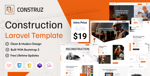 Construz - Construction Building Laravel 12 Template