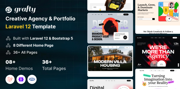 Grafty - Creative Agency & Portfolio Laravel 12 Template