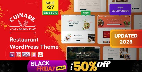 Cuinare - Multivendor Restaurant WordPress Theme