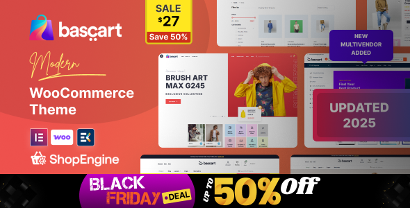 Bascart - Multivendor Marketplace & Woocommerce WordPress Theme with Builder