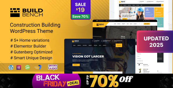 Construction Building WordPress Theme - Buildbench
