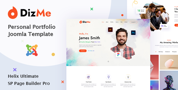 Dizme - Personal Portfolio Joomla Template