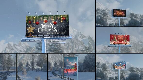 Merry CHristmas Billboard Mockup