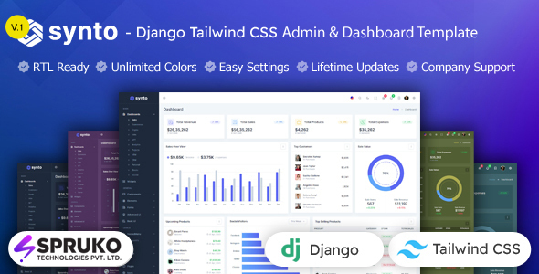 Synto - Tailwind CSS Admin Django Dashboard Template