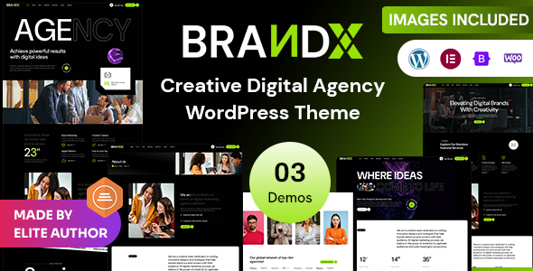 Brandx – Creative Digital Agency & Portfolio WordPress Theme for Elementor