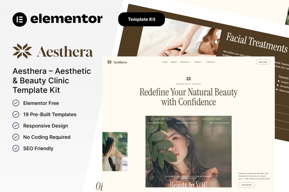 Aesthera – Aesthetic & Beauty Clinic Template Kit