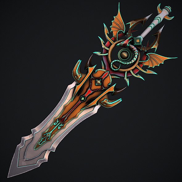Fantasy Sword 11 Stylized Game Ready 3d Model