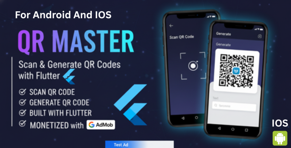 QR Master - Flutter QR Code Scanner & Generator with Google AdMob