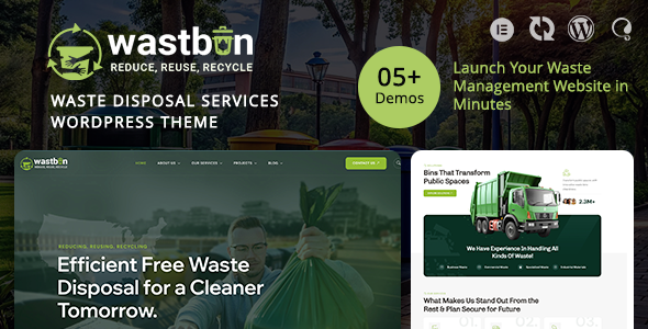 Wastbin - Waste Disposal & Recycling Services WordPress Theme
