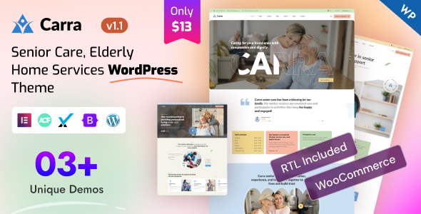 Carra – Senior Care & Elderly Home Services WordPress Theme