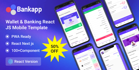 Bankapp - Mobilekit Wallet & Banking React JS Mobile Template With RTL