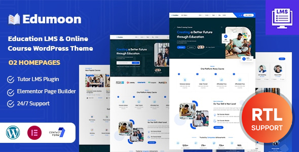Edumoon - Education & Online Course LMS WordPress Theme + RTL