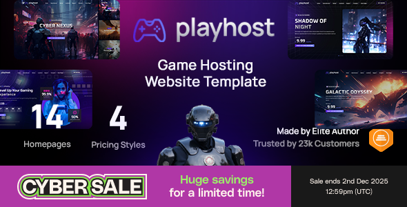 Game Hosting Server Website Template - Playhost