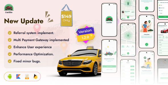 Car2Go - One Stop Ride Share Platform | User Native Android App | Driver Native Android App (Kotlin)