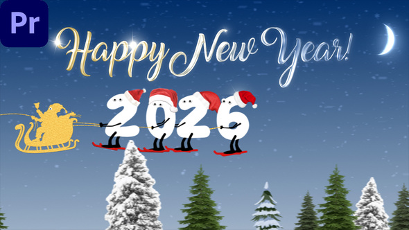 New Year Cartoon Skier 2026 | MOGRT