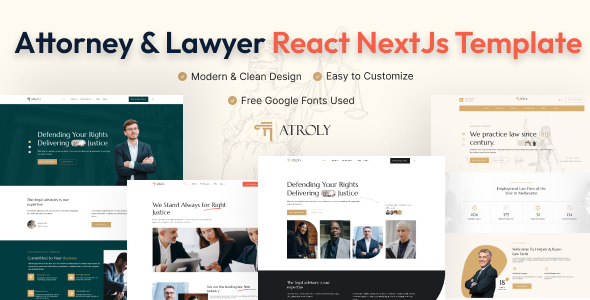 Atroly – Attorney & Lawyer React Nextjs Template