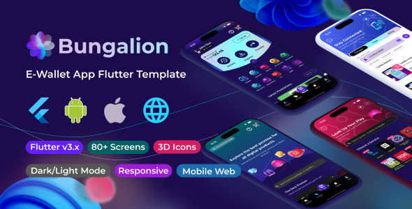 Bungalion - Flutter eWallet and Digital Store App Template