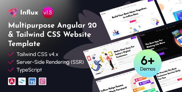 Influx – Angular Tailwind Multipurpose Website Template