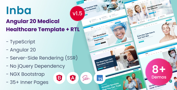 Inba - Angular 20 Doctor Medical Healthcare Template