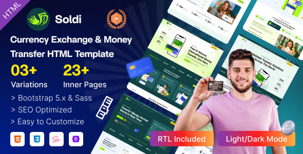 Soldi – Currency Exchange & Money Transfer HTML Template