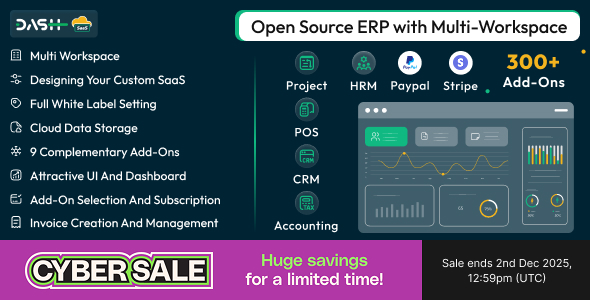 WorkDo Dash SaaS - Open Source ERP with Multi-Workspace