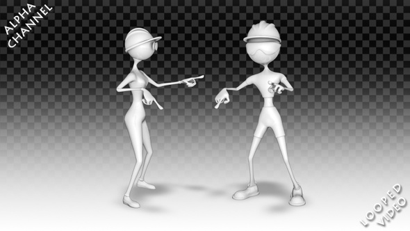 3D Man and Woman - Dance Robot Pack