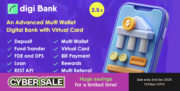 Digibank - Advanced Multi Wallet Digital Banking System with Virtual Card and Rewards
