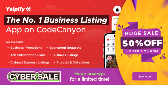 Yelpify – Yelp Clone | The No. 1 Business Listing Flutter app with admin panel and website