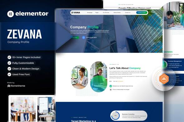 Zevana - Company Profile & Business Elementor Template Kit